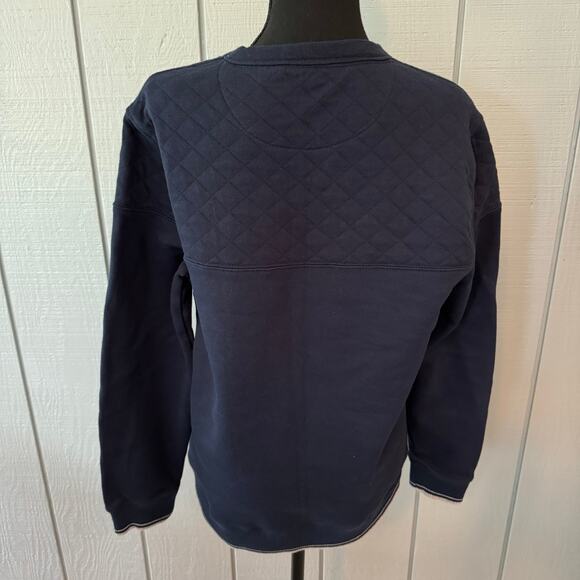 Ben Sherman Navy Blue Quilted Crew Neck Sweatshirt ~ M - Picture 5 of 10